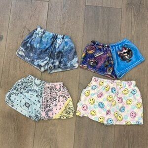 4 girls fuzzy shorts, perfect for camp